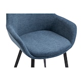 thumbnail of SalesFever Esstischgruppe 5-tlg., 160x90cm, Platte Akazie 26mm nussbaum, Metallgestell schwarz, 4 Armlehnstühle Strukturstoff, dunkelblau–schwarz
