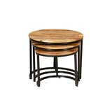 thumbnail of Beistelltisch HEINZ 3er Set Mangoholz Braun 50x60x60cm Couchtisch Sofatisch Abstelltisch