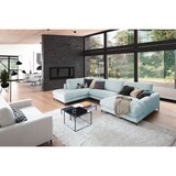 thumbnail of KAWOLA Sofa CARA Wohnlandschaft U-Form Cord hellblau Longchair rechts