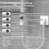 thumbnail of ML-Design Heizstab 600 W Weiß – Elektrischer Heizstab mit LCD-Display, Thermostat & Timer-Funktion, Heizpatrone für Badheizkörper mit Stecker