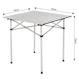 thumbnail of tectake Table pliante de camping en aluminium avec housse, 70 x 70 x 70 cm 70 x 70 x 70 cm Gris