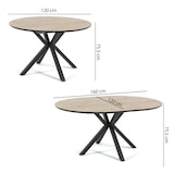thumbnail of Uitschuifbare ronde tafel Ø120 cm, verlengbaar tot 160 cm, licht houten blad en zwarte metalen X-poten, modern en functioneel design – SEBASTIAN/Zwart