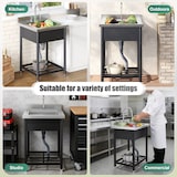 thumbnail of Merax évier extérieur inox 60 × 60 cm, cuisine d’extérieur sur pied pour jardin, camping et restauration, avec robinet, argent/noir