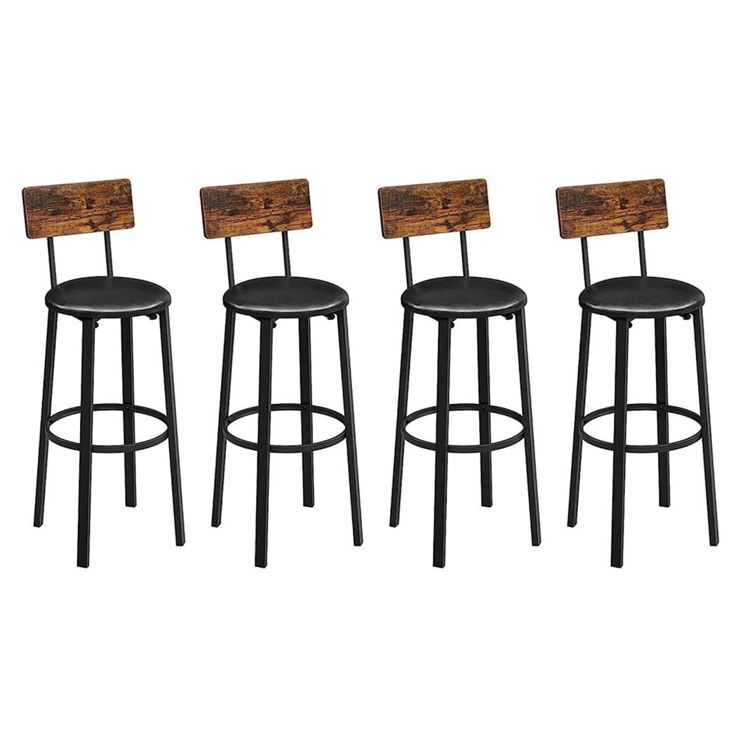 Helloshop26 - Banquetas altas conjunto de 2 com assento acolchoado 39 x 39 x 100 cm apoio para os pés fácil montagem estilo 12_0004971