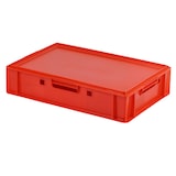 thumbnail of E1 Kisten 600x400x125 mm Fleischkasten Lagerkiste Metzgerkiste in rot mit Deckel