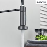 thumbnail of Bernd | Grifo de cocina Catering gris titanio con muelle | Grifo de cocina de acero inoxidable flexible | Girar 360 grados. Alta presión 2 puertos