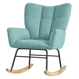 thumbnail of ML-Design – Schaukelsessel Salbei – Frottee-Optik | gepolstert, Holzkufen, Relaxsessel mit Armlehnen, Ohrensessel