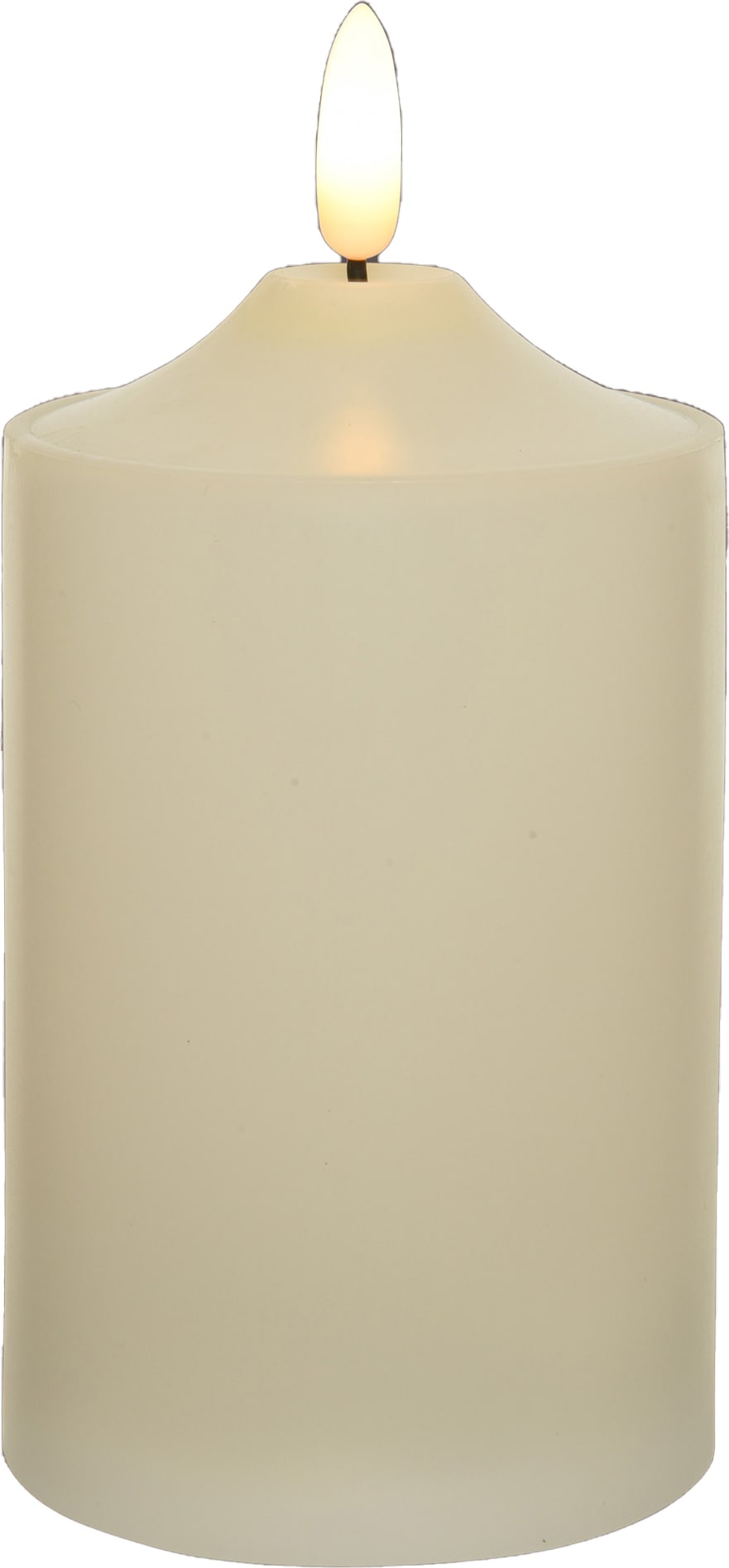 LED Kerze mit Timer 7,5x15cm - Outdoorkerze Kirchenkerzen Tischkerzen Flammenlose Kerzen Timerfunktion Kunstkerze Deko Stumpenkerzen Creme Warmweiß