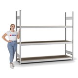 thumbnail of PROREGAL Weitspannregal Stecksystem T-Profil | HxBxT 200x225x50cm | 3 Ebenen | Spanplatten-Fachboden | Fachlast 350kg | Verzinkt | Lagerregal