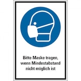 thumbnail of Schild I Gebots-Kombischild Bitte Maske tragen, wenn...,praxisbewährt,Aluminium,400x600mm