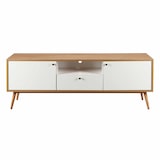 thumbnail of Meuble TV effet bois clair et blanc 150 cm scandinave