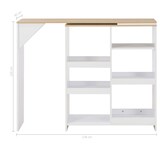 thumbnail of Helloshop26 - Table haute mange debout bar bistrot avec tablette amovible blanc 138 cm 0902046