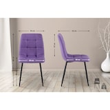 thumbnail of Lote de 4 sillas de comedor Antibes tela Lila