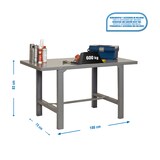 thumbnail of SimonRack Mesa de Trabajo Taller, 1800x730 mm, Tablero Metal, Capacidad Carga 600 kg, Gris - BT-6
