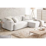 thumbnail of KAWOLA Sofa SAMU Ecksofa Feincord weiß Recamiere rechts