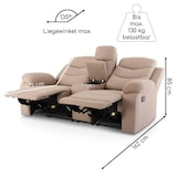 thumbnail of Kinosessel, 2er-Fernsehsessel mit Relaxfunktion, Liegefunktion Easy-Lift, Belastbarkeit je Sitzplatz 130 kg, Mikrofaser, in Beige, Raburg Pixx