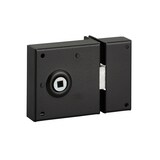 thumbnail of Serrure en applique pour porte intérieure, pêne 1/2 tour seul, axe 45mm, carré 6mm, 70x70mm, noir - THIRARD