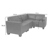 thumbnail of Modular Sofa-System Couch-Garnitur Lyon 4-1, Kunstleder ~ schwarz