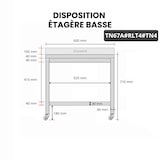 thumbnail of Arbeitstisch aus Edelstahl mit Unterbau 600 x 700 mm auf PREMIUM-Rollen. GOLDINOX