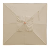 thumbnail of Gastronomie Holz-Sonnenschirm HWC-C57, Gartenschirm, Polyester/Holz 14kg, eckig 3x3m Seilzug stoßsicher ~ creme