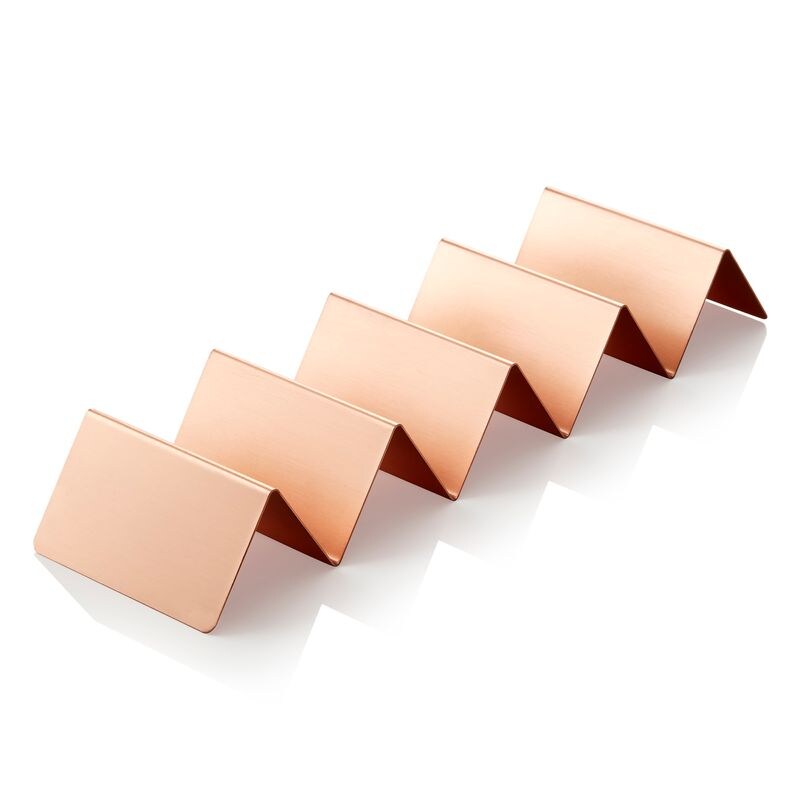 4x Snackpresenter mit 4 Ablagen, 35 x 10 x 5 cm, kupferfarben, Edelstahl, PVD-Beschichtung