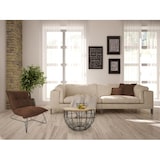 thumbnail of Couchtisch Wohnzimmer-Tisch rund  ø 55 cm  Beistelltisch Metall Gestell Tischplatte Holz massiv : weiß gekälkt