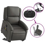 thumbnail of vidaXL Massagesessel mit Aufstehhilfe Elektrisch Grau Echtleder