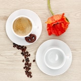 thumbnail of 6er Set TOMMY Kaffeetasse mit Untertasse weiß Porzellan