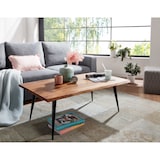 thumbnail of Sheesham Couchtisch, Massivholz, Baumkante, Metallgestell, Handgefertigt mit Schutzlack. 110x60x40 cm | Kadima Design