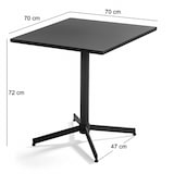 thumbnail of Table de terrasse carrée bistro inclinable en acier turquoise 70cm