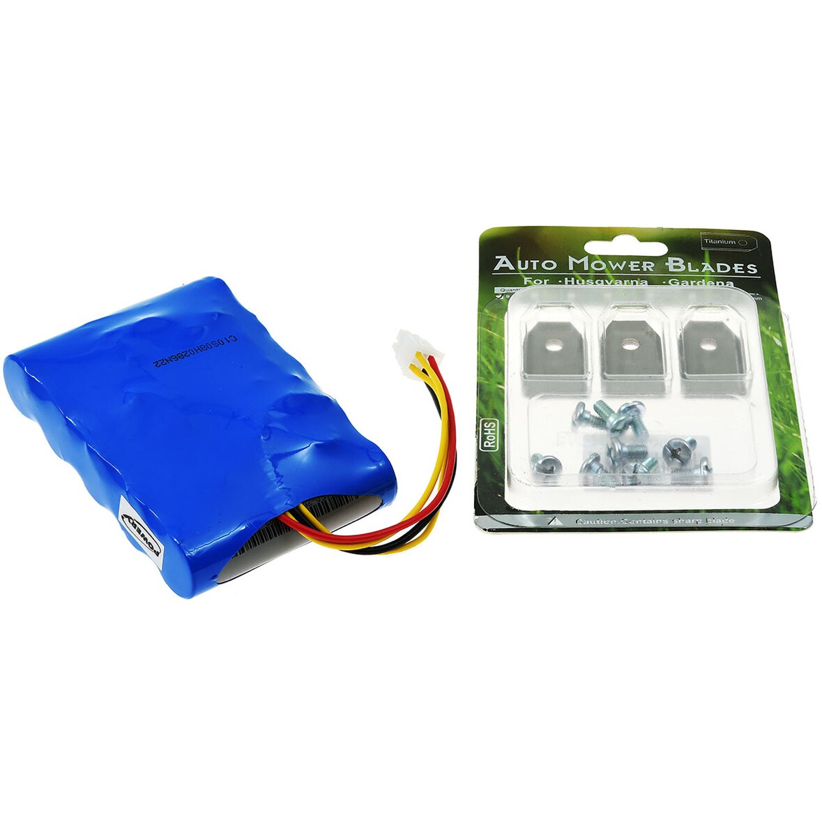 Akku kompatibel mit Mähroboter Husqvarna Automower 310 2015/2016/2017 inkl. 9x Ersatz-Messer