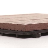 thumbnail of Baldosa WPC Ródano + cenefa, aspecto madera balcón/terraza, 11x cada una 30x30cm = 1m2 Premium ~ café lineal vertical