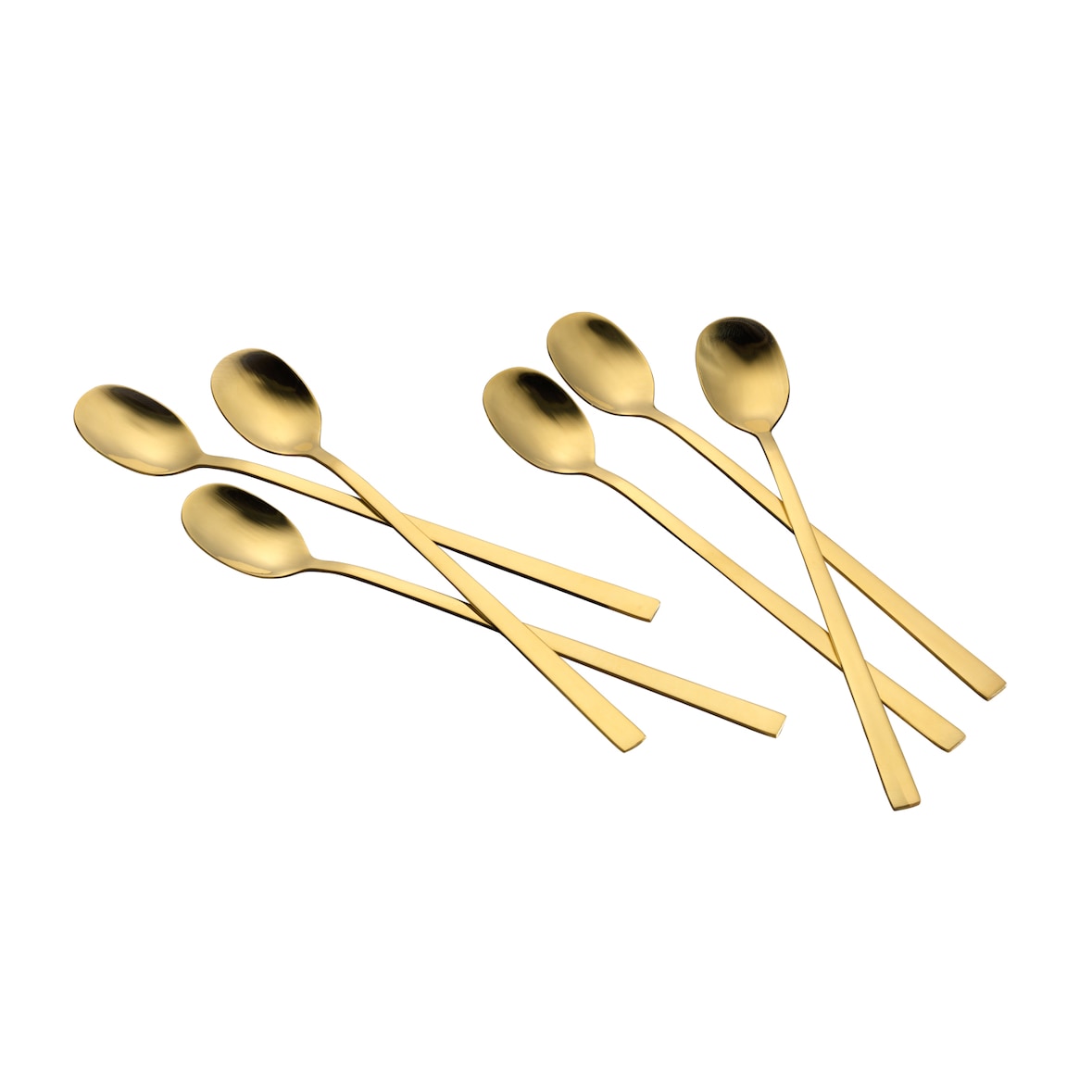 6er Pack Langstiel-Löffel MELINA, Edelstahl, mit PVD-Beschichtung, Farbe: Gold. Edelstahl 18/10, poliert, Materialstärke: 2.0 mm