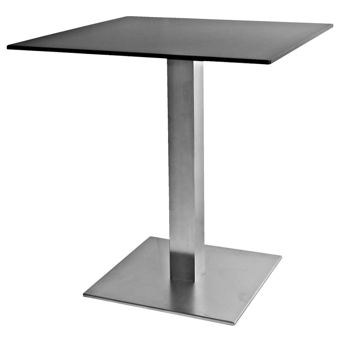 METRO Professional Tavolo da bistrot Milano, acciaio inox / HPL, antimpronta, 70 x 74 cm, nero