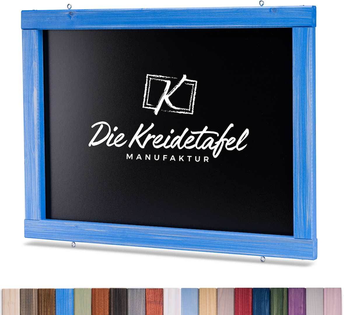 Kreidetafel mit Holzrahmen / Blau 120x60cm