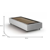 thumbnail of Dmora Einzelbett Ilaria, Containerbett mit Stoffbespannung, 100% Made in Italy, Frontöffnung, passend für Matratze Cm 90x190, Weiß