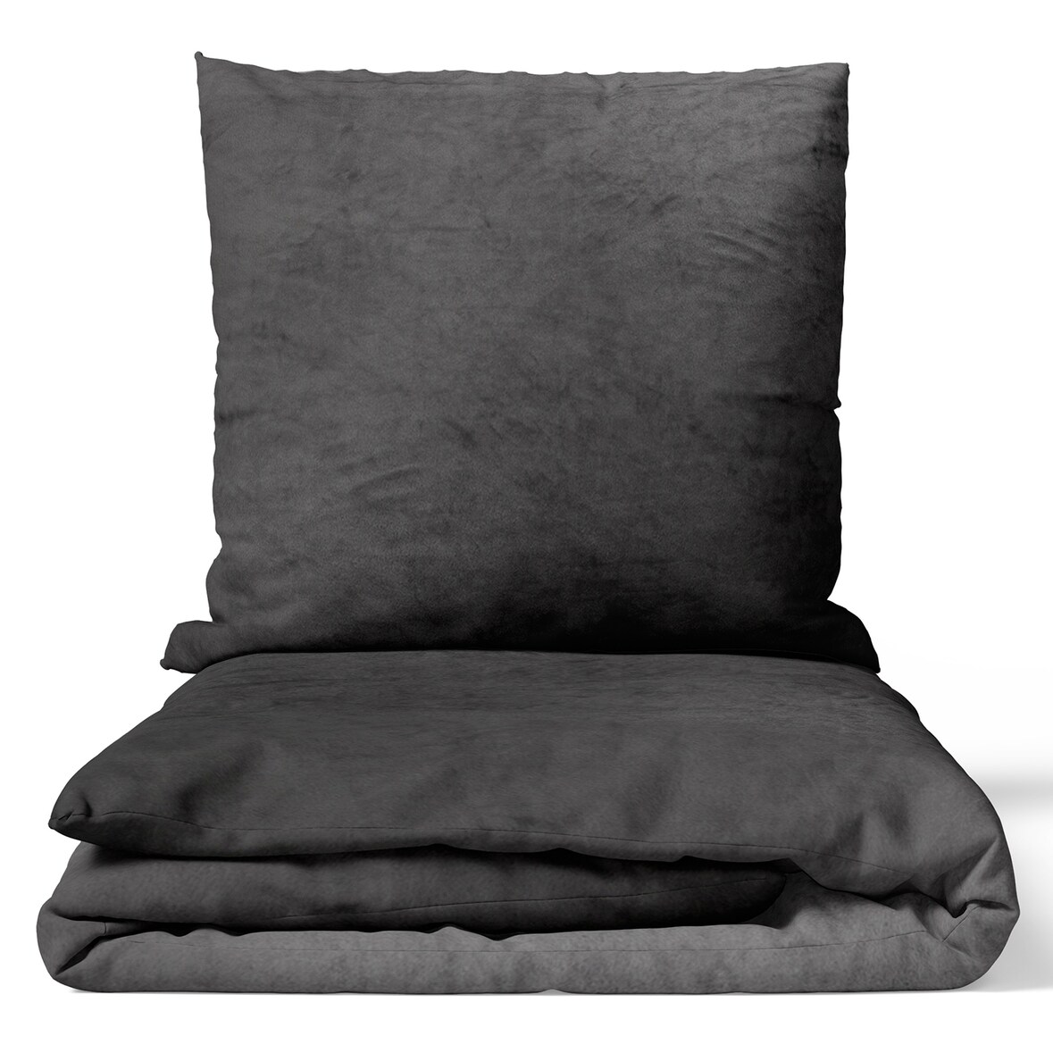 Winter Bettwäsche Set DreamScience Cashmere Touch - Kuschelweich & Wärmend - Mit Reißverschluss 135x200 + 80x80 cm anthrazit