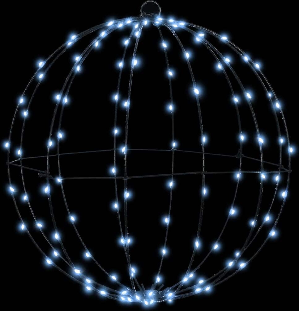vidaXL Ball mit 192 LEDs 2 pcs Kaltweiß 40 cm Metall