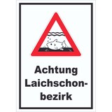 thumbnail of Achtung Laichschonbezirk Schild A5 Rückseite selbstklebend