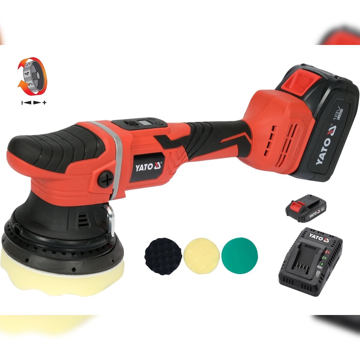 Yato Lucidatrice eccentrica a batteria 125mm 18V (1x batteria 4Ah)