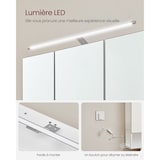 thumbnail of Helloshop26 - Wandhängender Badezimmerschrank mit Spiegel 14,5 x 70 x 70 cm mit LED-Beleuchtung 3 Türen verstellbarem Einlegeboden 12_0004038