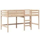thumbnail of vidaXL Hochbett mit Leiter und Dach 90x200 cm Massivholz Kiefer