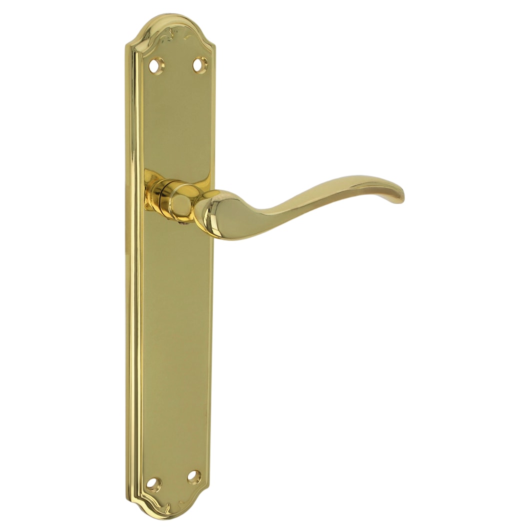 AMIG - Juego de Manillas de Placa Modelo ALFA | Fabricadas en Zamak| Acabado Latonado | Medidas: 242 x 44 mm|Color Dorado