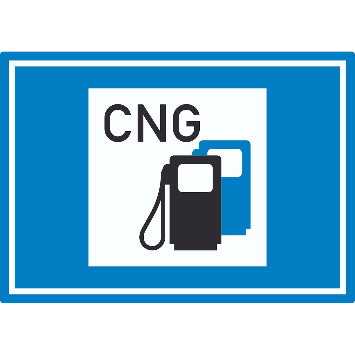 Tankstelle mit Erdgas Symbol Aufkleber A4 (210x297mm)