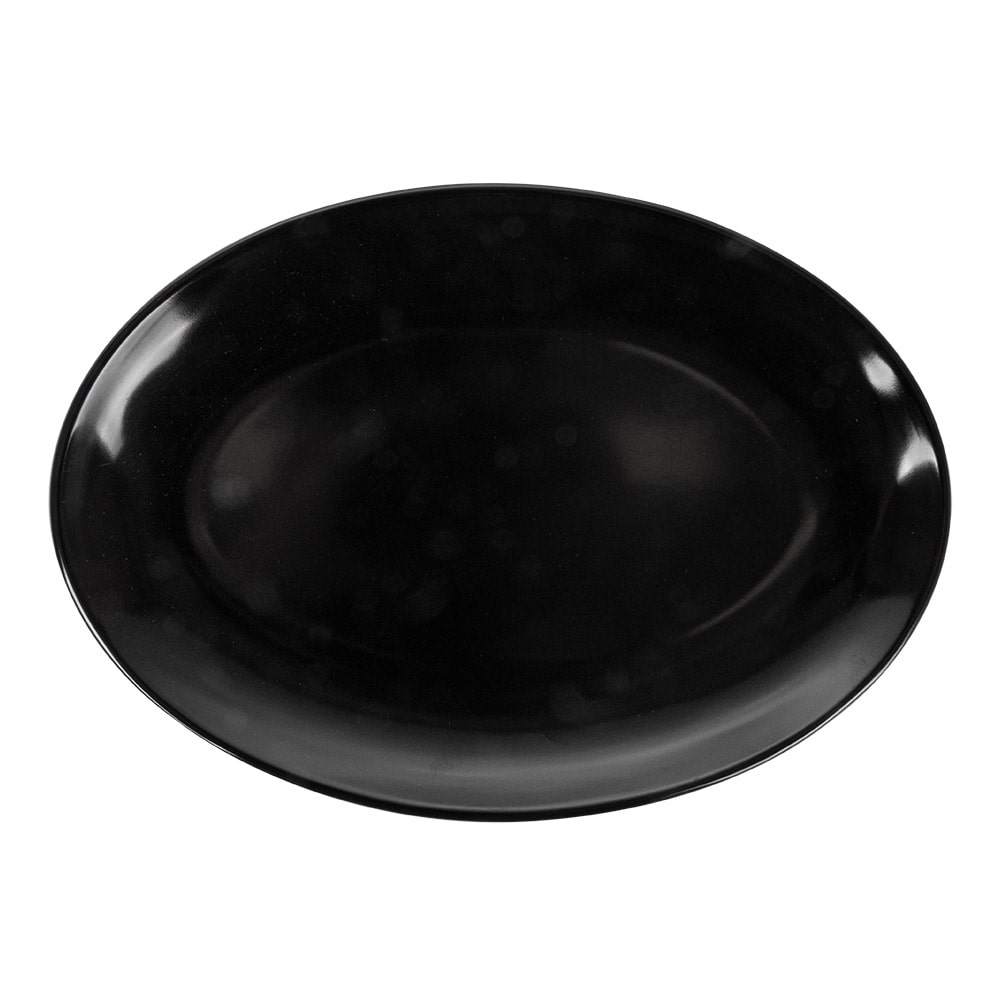Garcia de Pou 15 Unités - Assiettes Ovales 'Asami Ware' 25,5X18 Cm Noir Mélamine