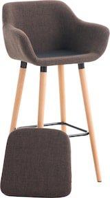 thumbnail of Décoshop26 - Lounge-Barhocker x1 skandinavisches Design brauner Stoffsitz Holzbeine Metallfußstütze 10_0004921