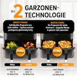 thumbnail of MAXXMEE Heißluft-Fritteuse Doppelkorb - 2x 3,8 l - 6 Programme Fritteuse - 2400 W - ohne Öl - 2 unanbhängige Garzonen - Schwarz