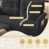 thumbnail of Zweisitzer Sofa 120x75 cm aus Cord mit ergonomischer Rückenlehne – Stilvolles Design und hoher Komfort in Grau