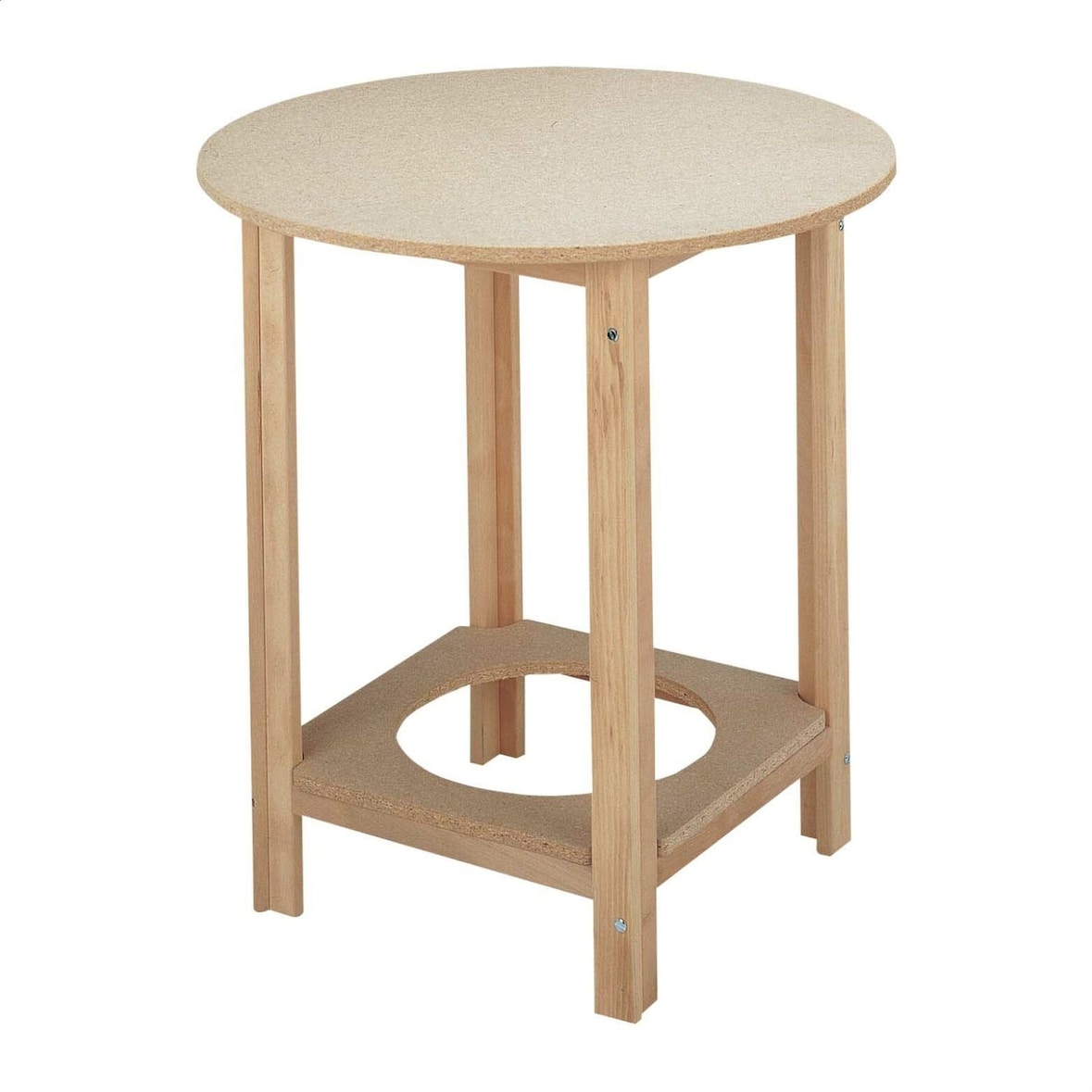 Wellhome - Runder Ausziehtisch Buche strukturlackiert ohne Lack 100x100x75 cm