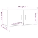 thumbnail of Helloshop26 - Mueble de TV multimedia de pared estantería aparador mueble de TV comedor salón dormitorio 3 piezas Sonoma 80 x 34,5 02_0029051